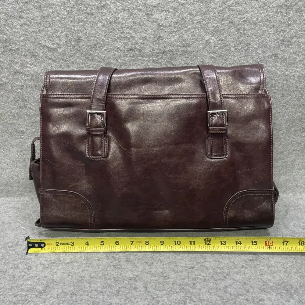 Vintage Worthington Faux Leather Dark Brown Briefcase Computer Work Shoulder Bag